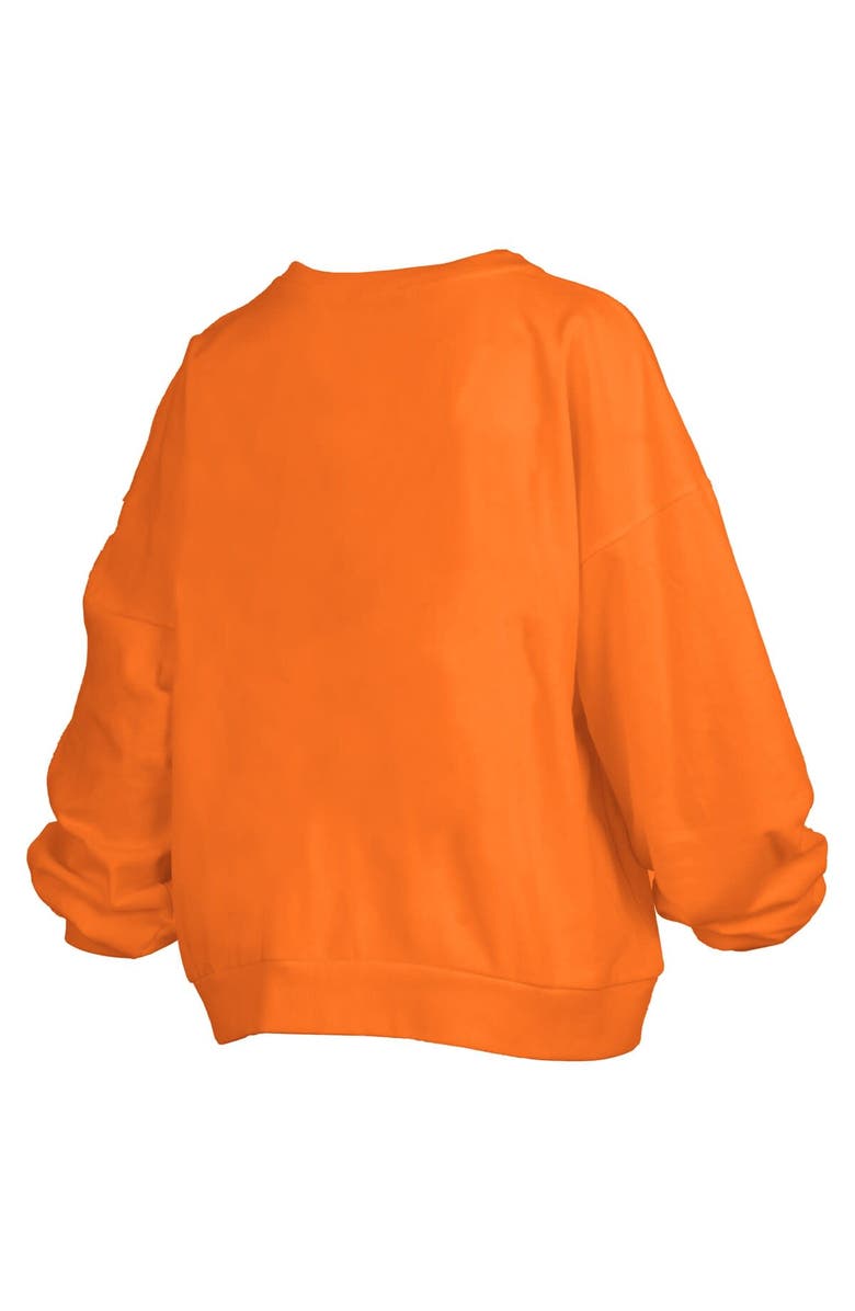 PRESSBOX Women's Pressbox Tennessee Orange Tennessee Volunteers Janise Arch Over Logo Waist Length Oversized Pullover Sweatshirt, Alternate, color, Tennessee Orange