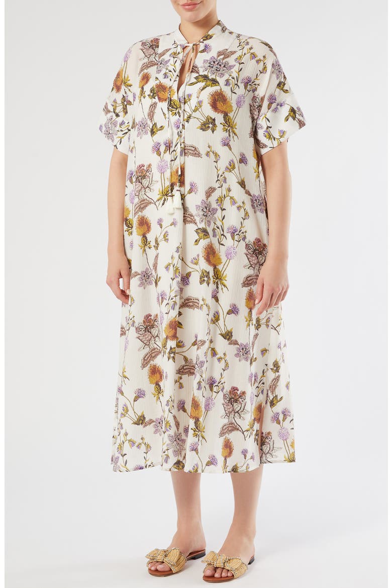Otto Floral Crepe Dress, Main, color, WHITE