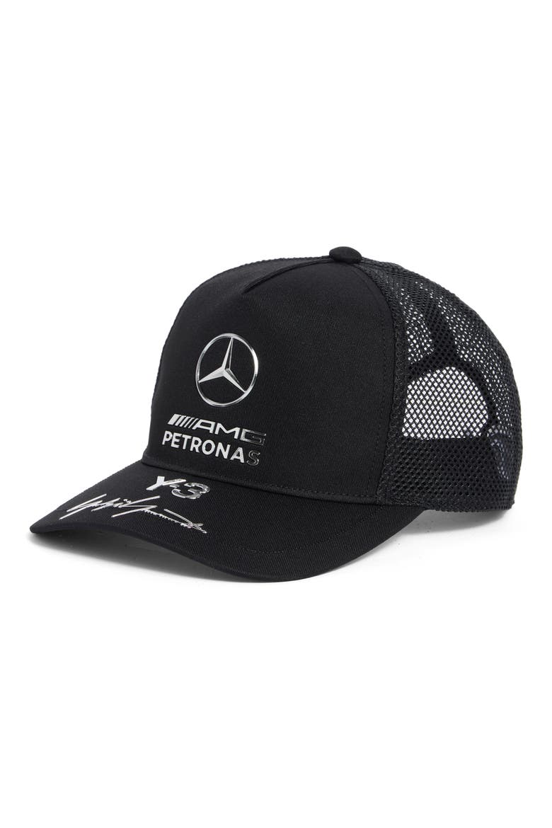 Y-3 Trucker Hat, Main, color, BLACK