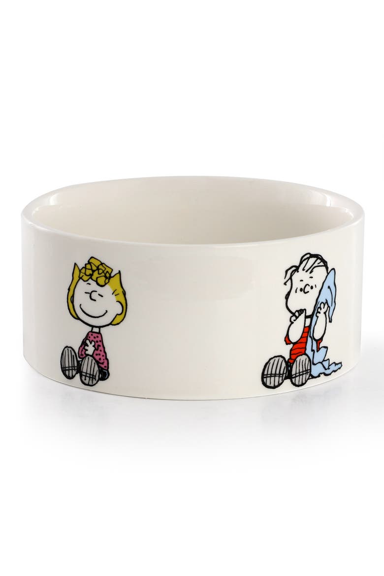 Snack Time 6in Stoneware Pet Bowl, Alternate, color, White