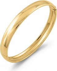 Bliss Diamond 8mm Polished Bangle Bracelet 18k Gold Over Silver