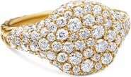 David Yurman Mini Chevron Pinky Ring in 18K Gold with Pavé Diamonds