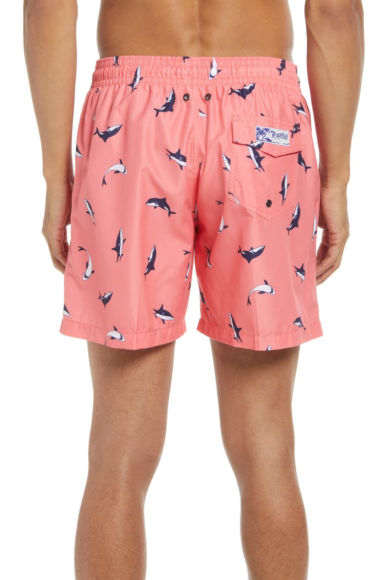 Sano Swim Trunks, Alternate, color, DUSTY CORAL MINI SHARKS