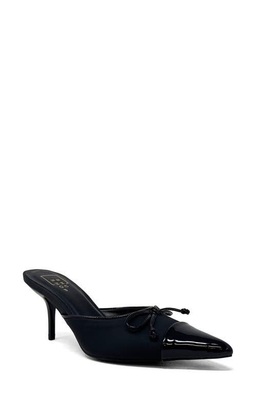 Shushop Naomi Pointed Cap Toe Mule In Black