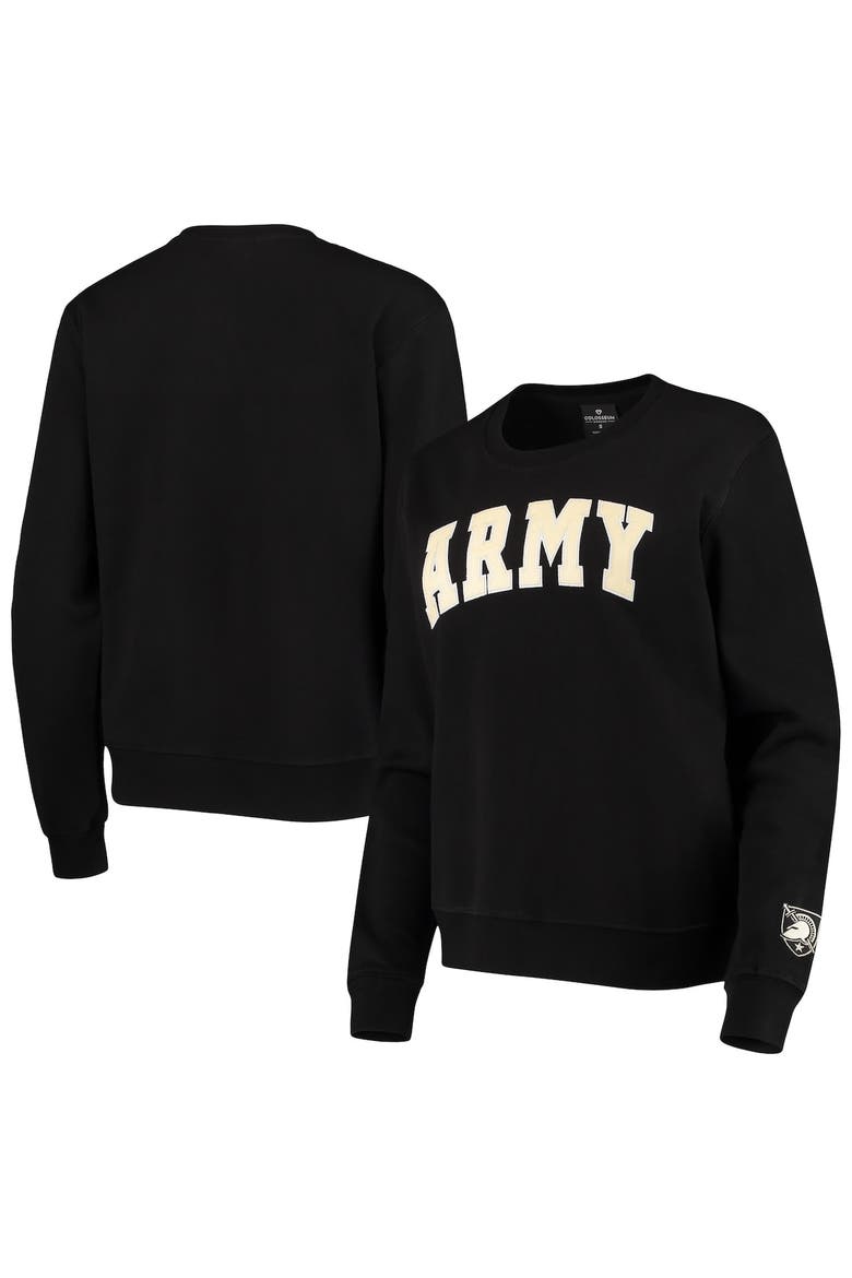 Women's Colosseum Black Army Black Knights Campanile Pullover Sweatshirt, Alternate, color, Black
