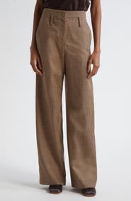 A.L.C. Liam Houndstooth Wide Leg Wool Pants