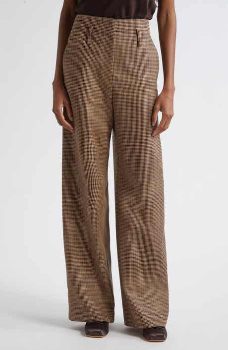 A.L.C. Liam Houndstooth Wide Leg Wool Pants