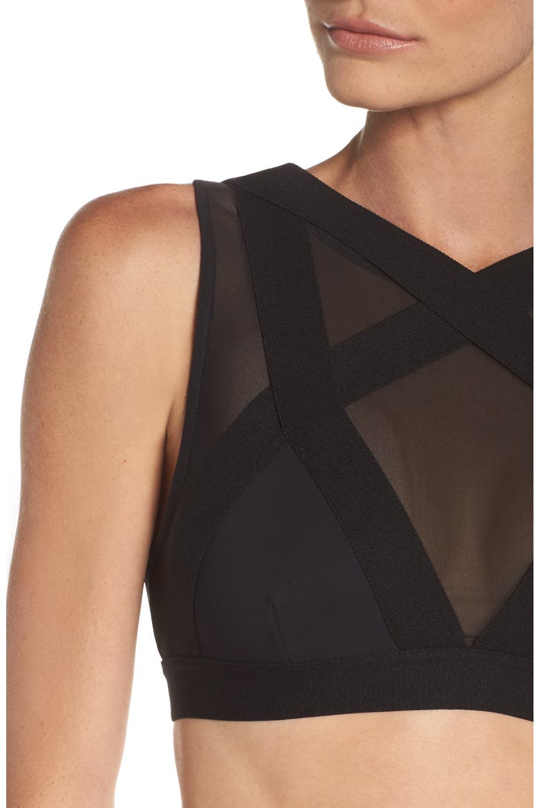 Bandage Sports Bra, Alternate, color, BLACK