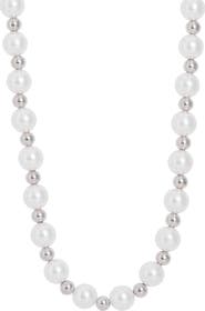 SAVVY CIE JEWELS Faux Pearl Beaded Station Magnetic Necklace