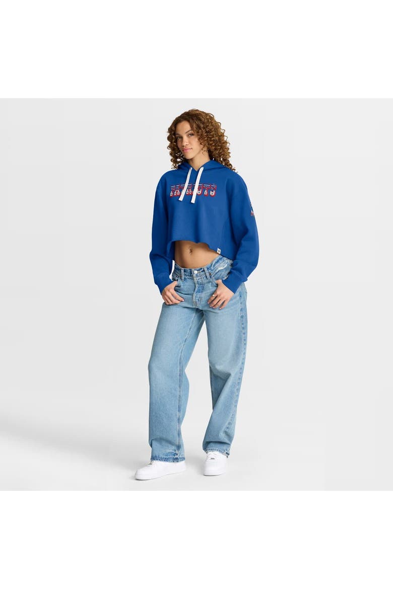 Women's Fanatics Royal New England Patriots Oversized Hometown Heritage Cropped Hoodie, Alternate, color, Royal