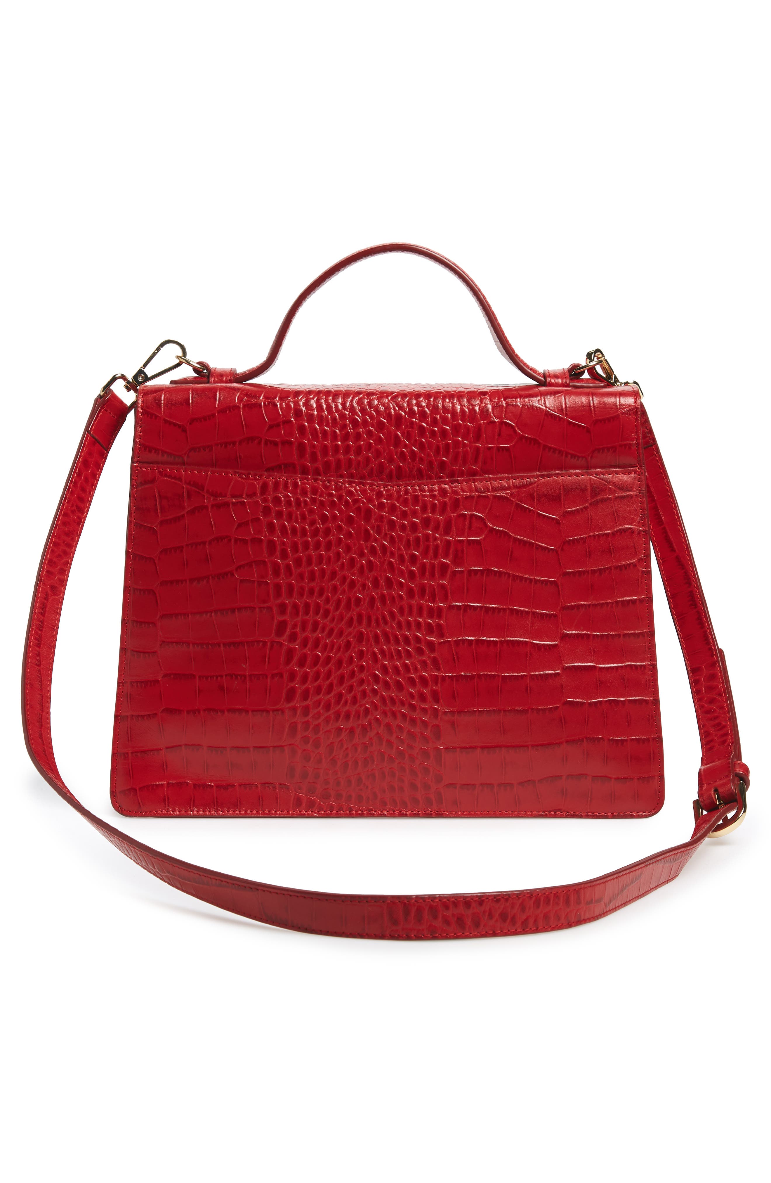 Nordstrom Ryder Croc Embossed Leather Top Handle Bag, Alternate, color, 