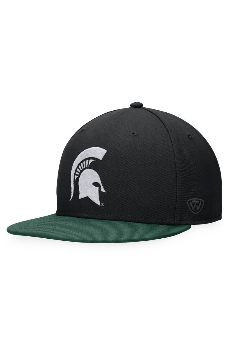 Men's Top of the World Black Michigan State Spartans Fitted Hat, Main, color, Black