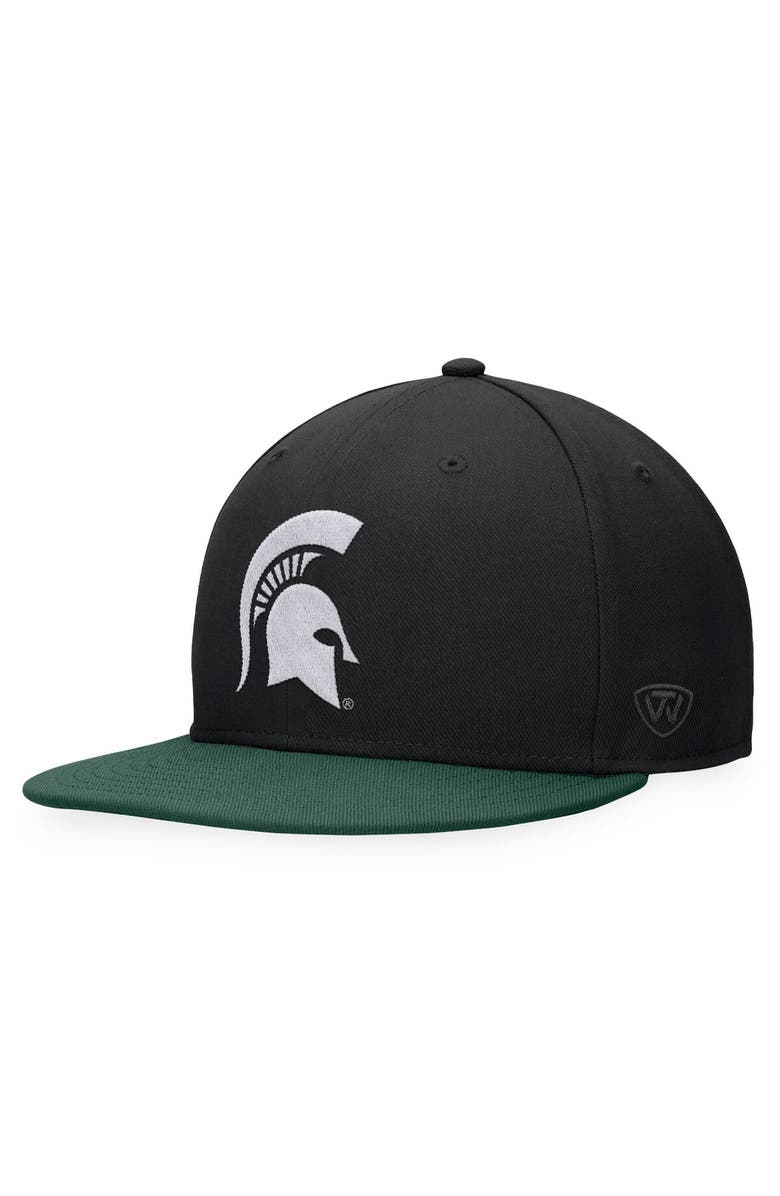 TOP OF THE WORLD Men's Top of the World Black Michigan State Spartans Fitted Hat, Main, color, Black