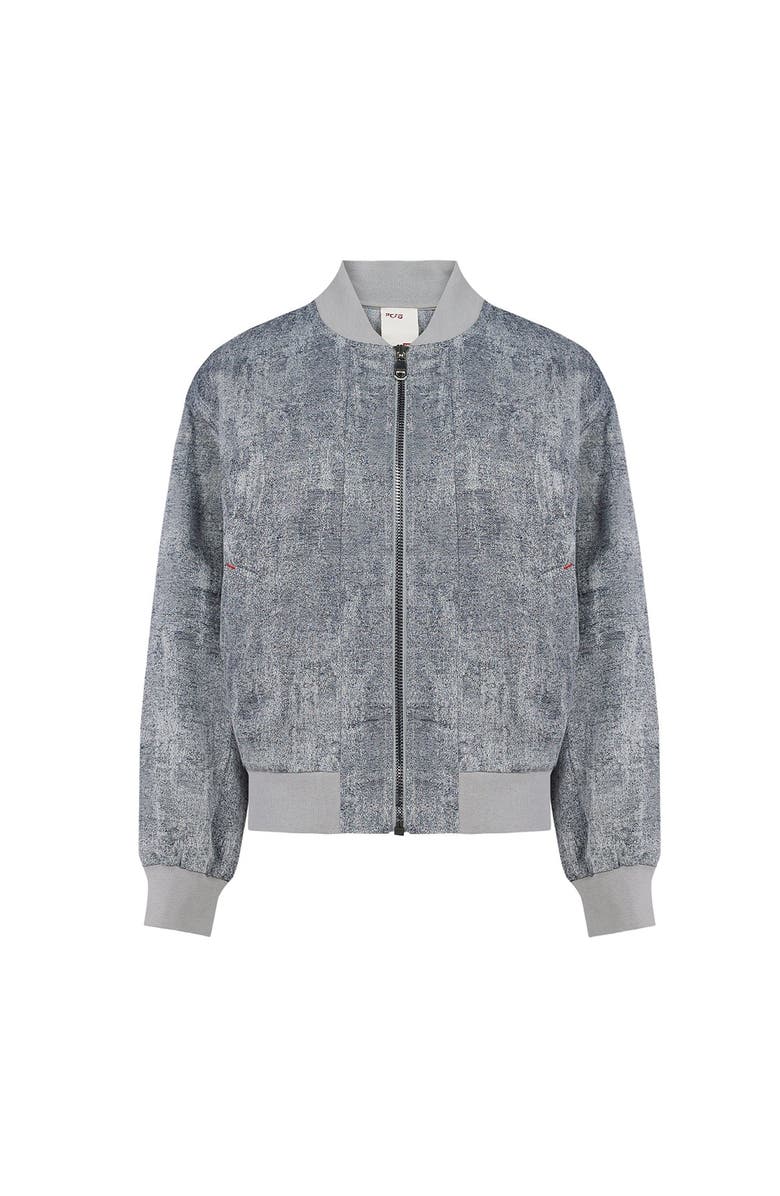 PCFG Linen Blend Free Heaven Ripped Look Bomber Jacket, Main, color, Gray