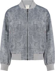 PCFG Linen Blend Free Heaven Ripped Look Bomber Jacket