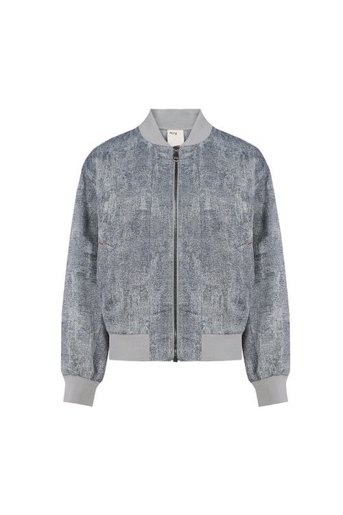 Pcfg Linen Blend Free Heaven Ripped Look Bomber Jacket In Gray