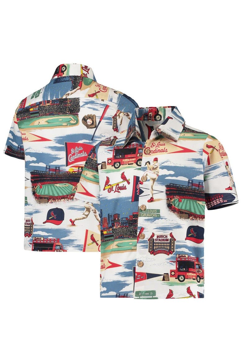 Youth Reyn Spooner White St. Louis Cardinals Scenic Button-Up Shirt, Main, color, White