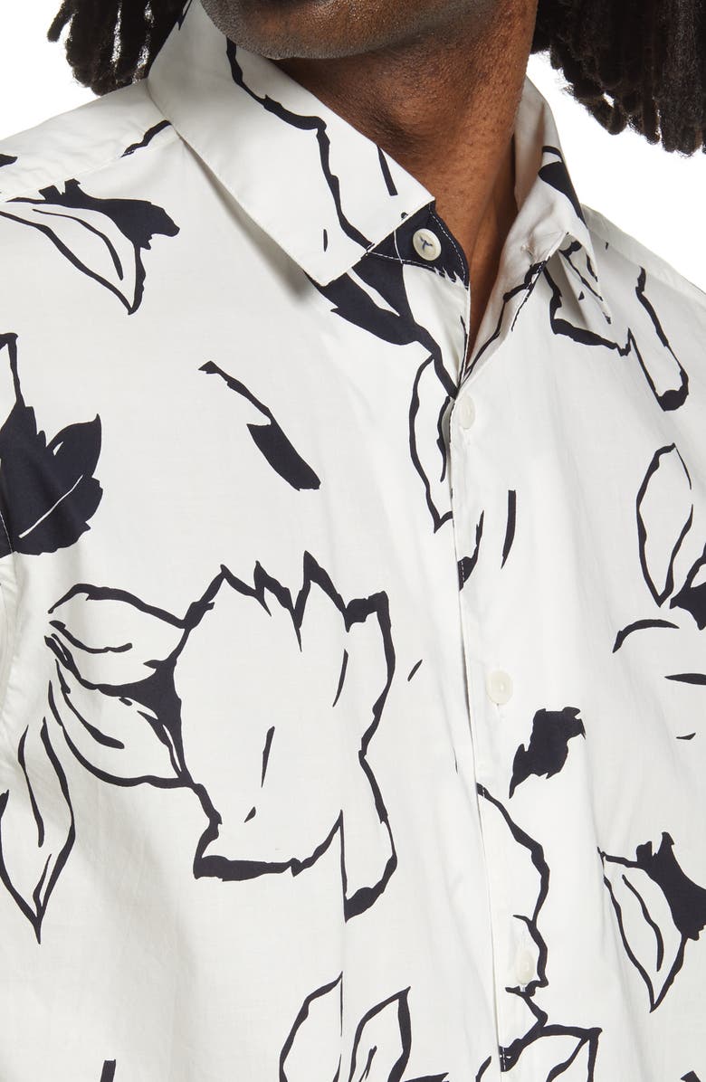 Ted Baker London Ashby Floral Short Sleeve Button-Up Shirt, Alternate, color, 