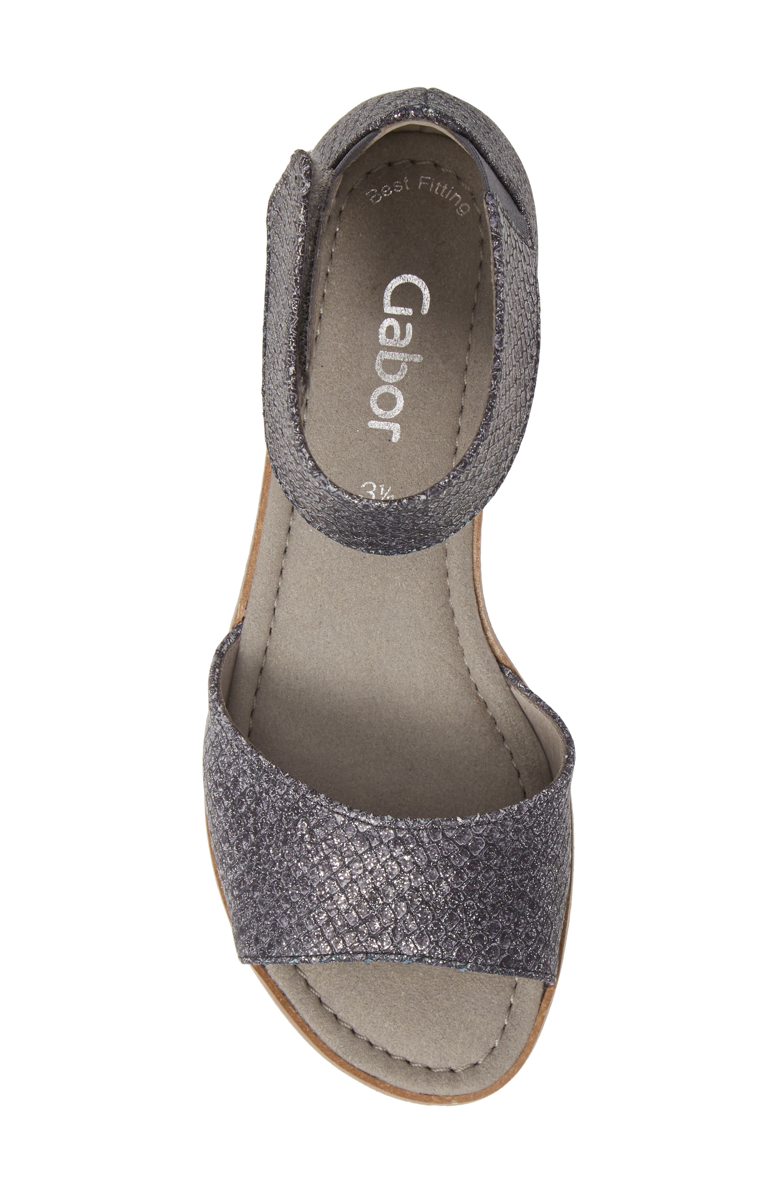 Wedge Sandal, Alternate, color, BLUE TEXTURED LEATHER