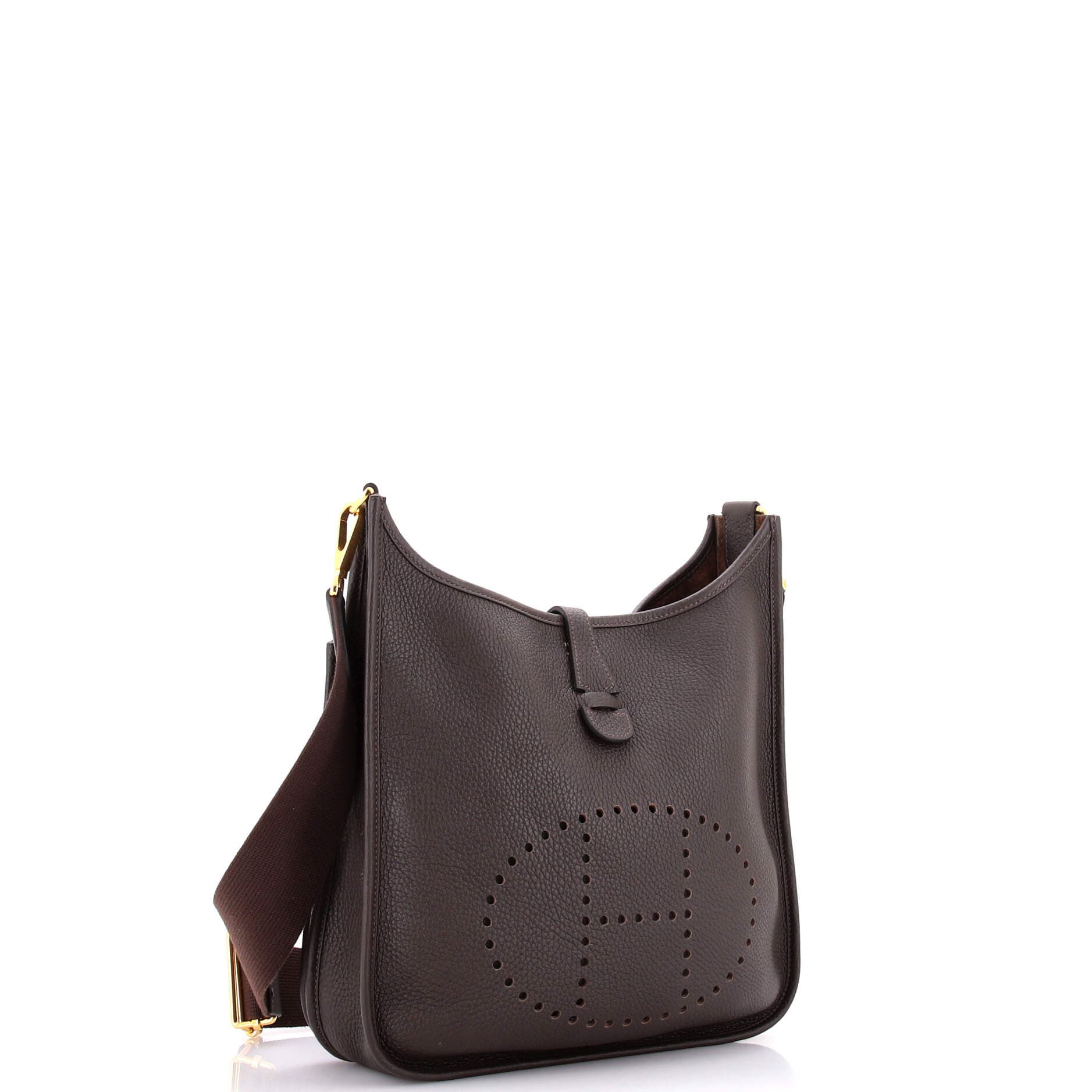 Pre-Owned Hermes Evelyne Bag Gen III Clemence PM, Alternate, color, Havane