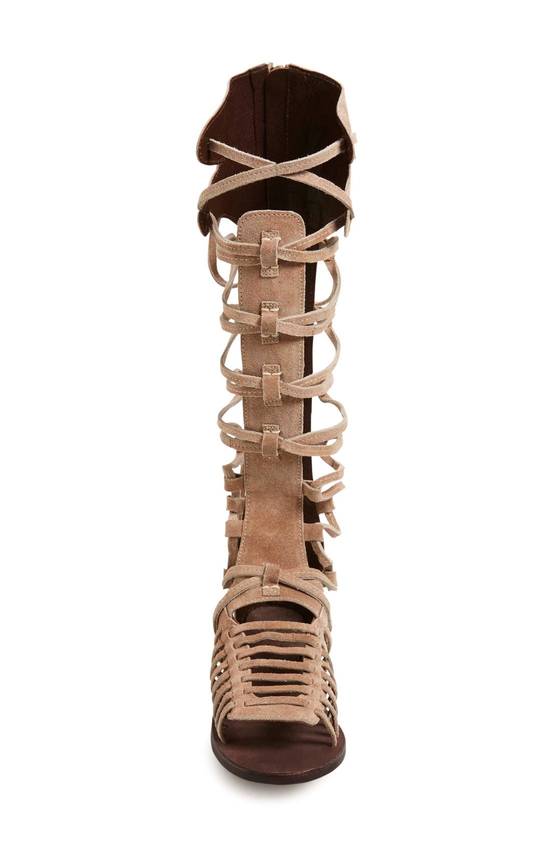 'Sun Seeker' Tall Gladiator Sandal, Alternate, color, NATURAL SUEDE