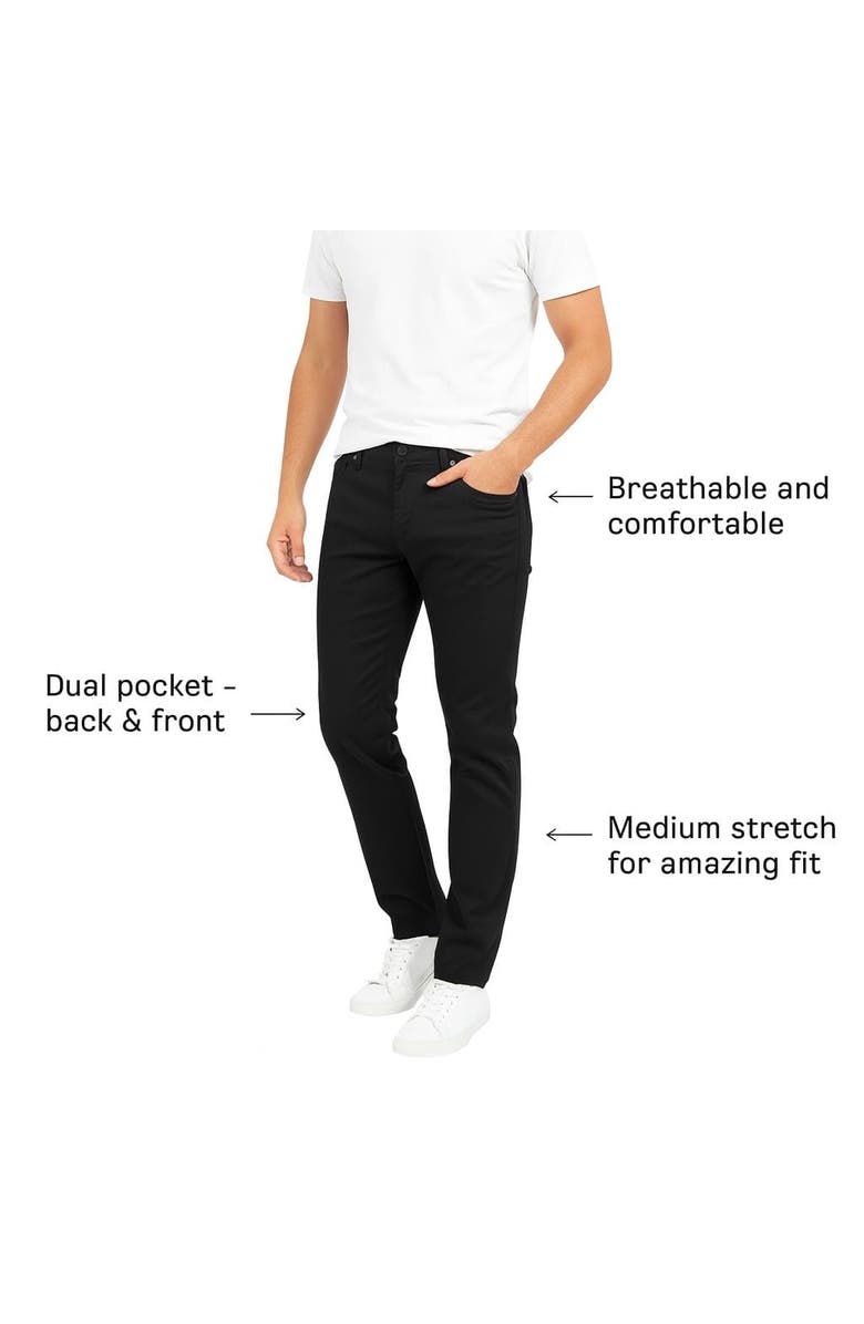 BenBen Mens Single Pack Chinos Slim Fit Stretch Pants, Alternate, color, Black