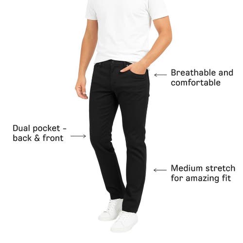 Benben Mens 2 Pack Chinos Slim Fit Stretch Pants In Black