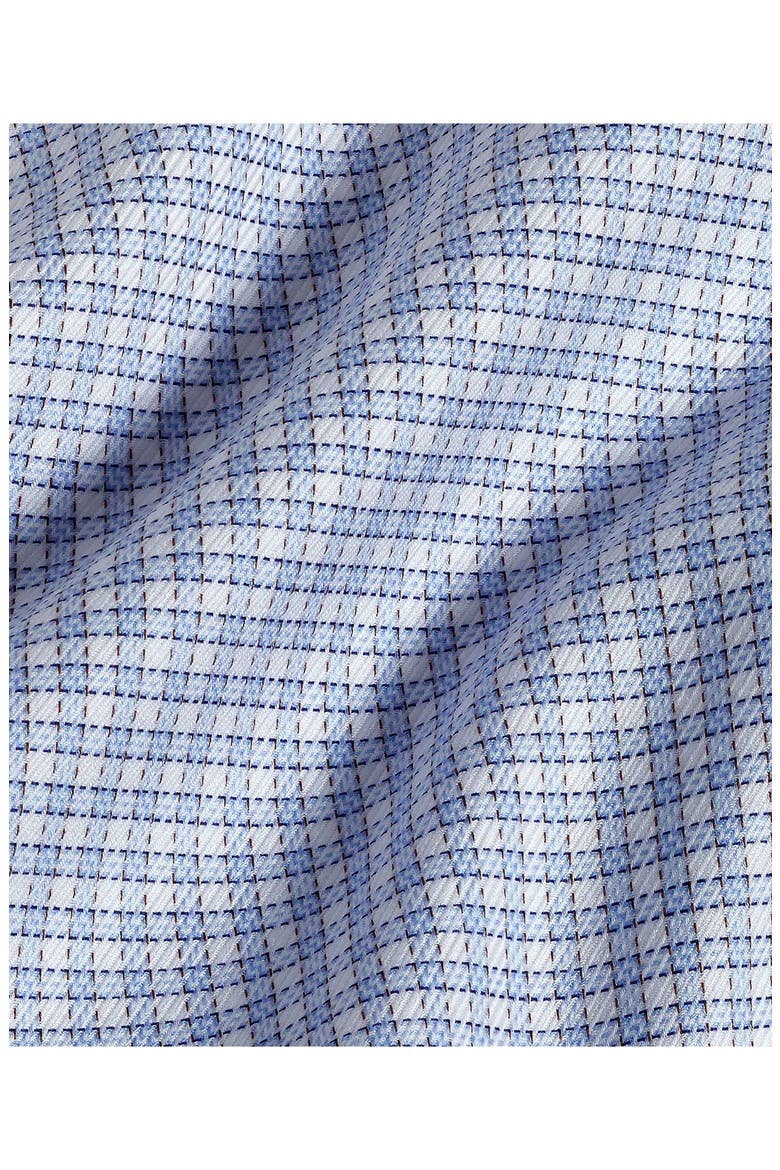 Regular Fit Check Print Cotton Dress Shirt, Alternate, color, SKY/ CHOCOLATE