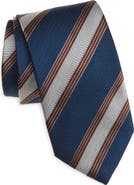 David Donahue Stripe Silk Tie