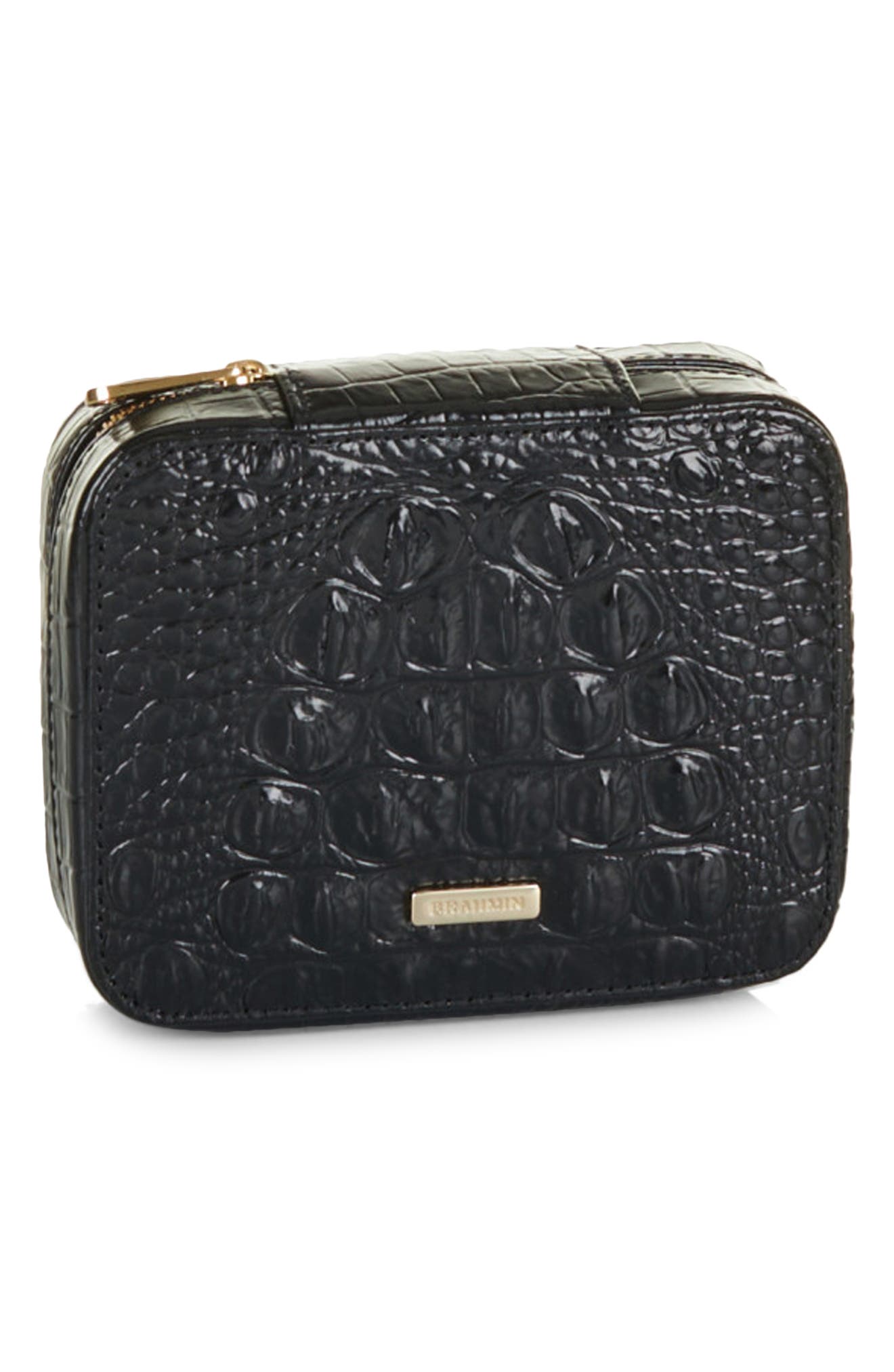 Brahmin Lori Croc Embossed Leather Jewelry Case, Alternate, color, 