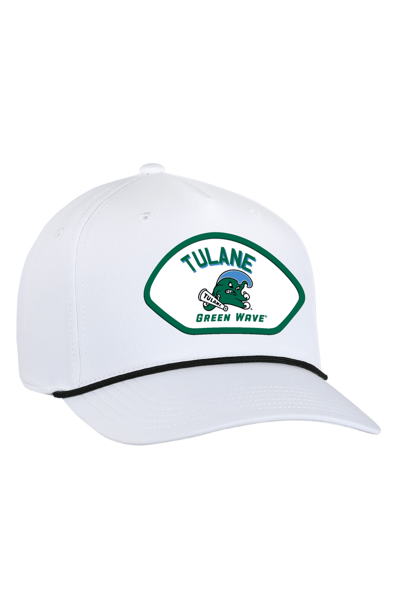 AHEAD Men's Ahead White Tulane Green Wave Alto Rope Adjustable Hat, Main, color, White