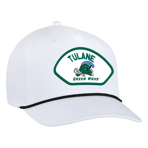 Men's Ahead  White Tulane Green Wave Alto Rope Adjustable Hat