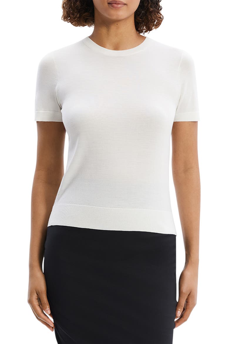 Regal Short Sleeve Wool Sweater, Main, color, NEW IVORY - CX1