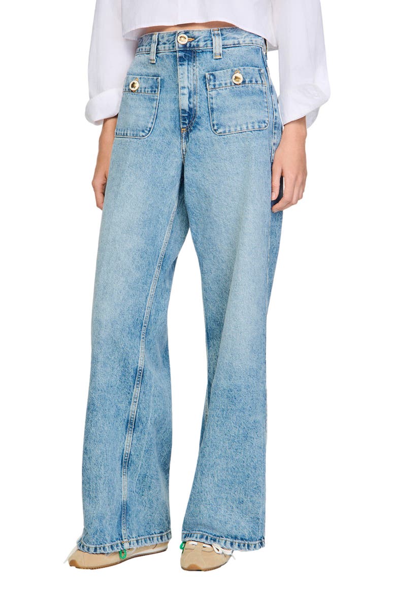 SANDRO Faded jeans, Main, color, Blue Jean