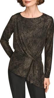 Donna Karan New York Metallic Long Sleeve Shirt
