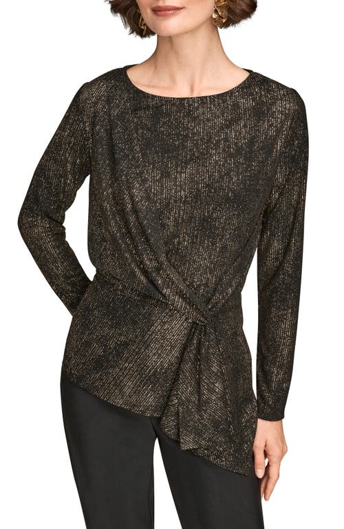 Donna Karan New York Metallic Long Sleeve Shirt In Multi