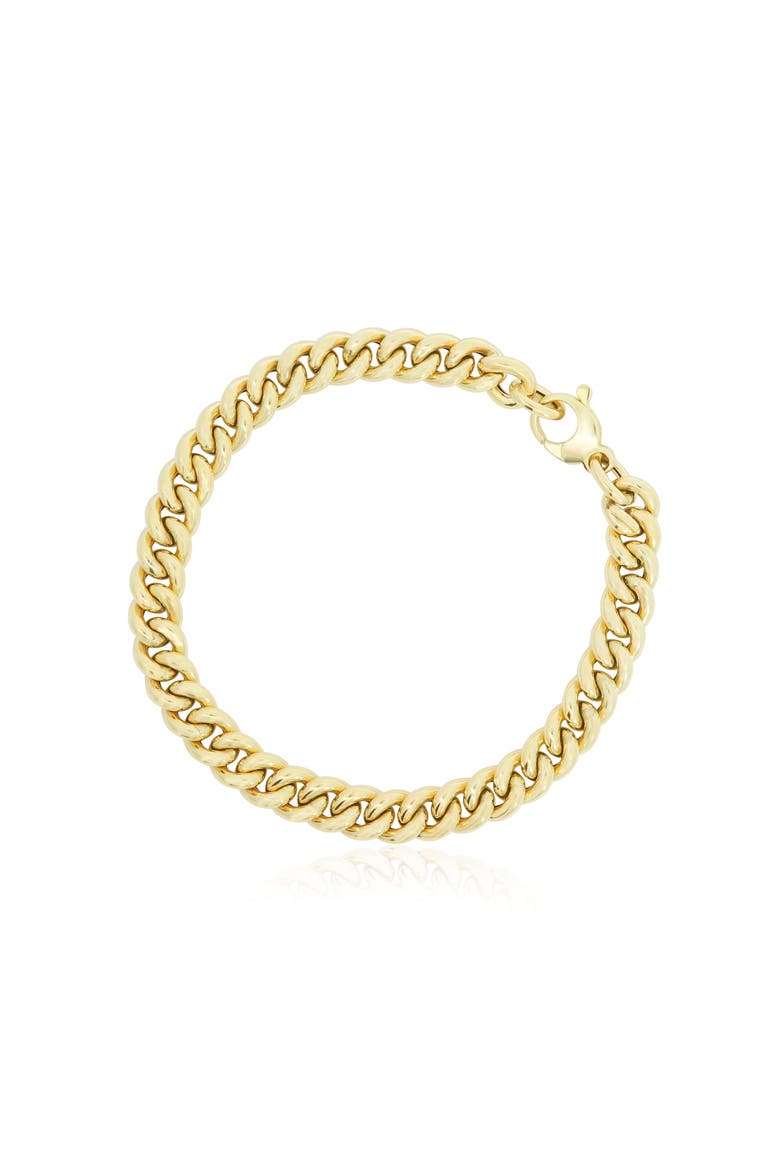 Fancy Curb Bracelet, Main, color, Yellow Gold