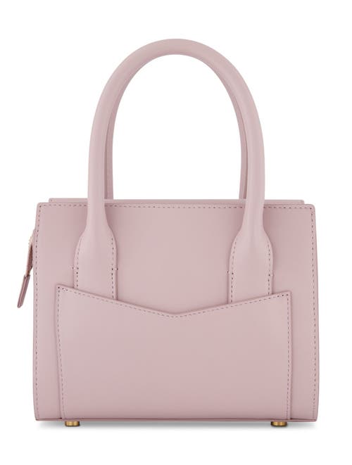 Mac Duggal Gold Plated Hardware Small Leather Tote Bag In Wisteria
