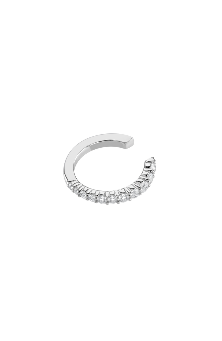 Lucy Quartermaine Skinny Drip Ear Cuff with White Topaz, Main, color, Sterling Silver