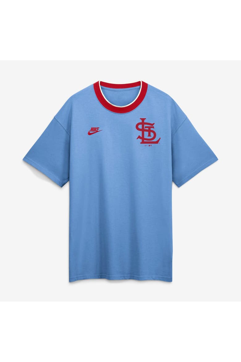 Men's Nike Light Blue St. Louis Cardinals Cooperstown Collection Ringer T-Shirt, Alternate, color, Light Blue