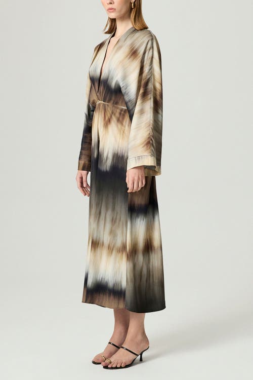 Nocturne Tie-dye Patterned Maxi Dress In Neutral
