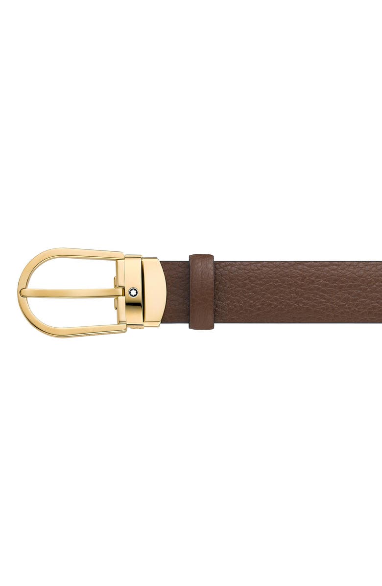 Montblanc Horseshoe Buckle Leather Belt, Alternate, color, 