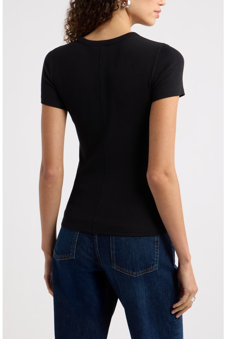 Ribbed Crewneck T-Shirt, Alternate, color, BLACK