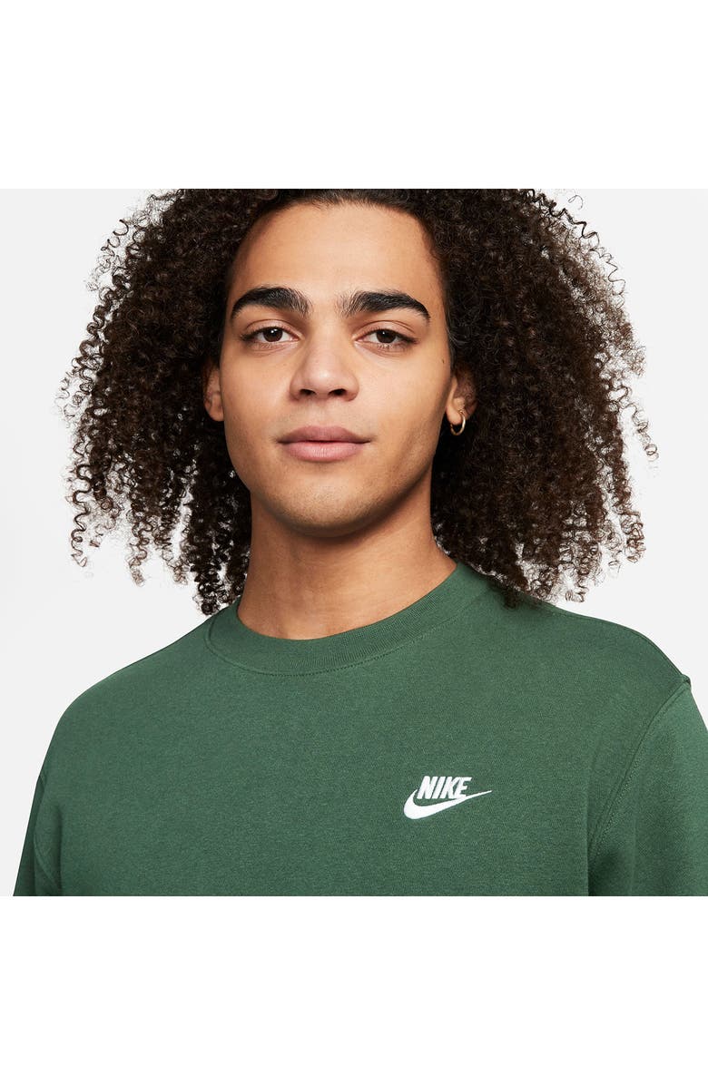 Nike Men's Club Crewneck Sweatshirt, Alternate, color, Fir/ White