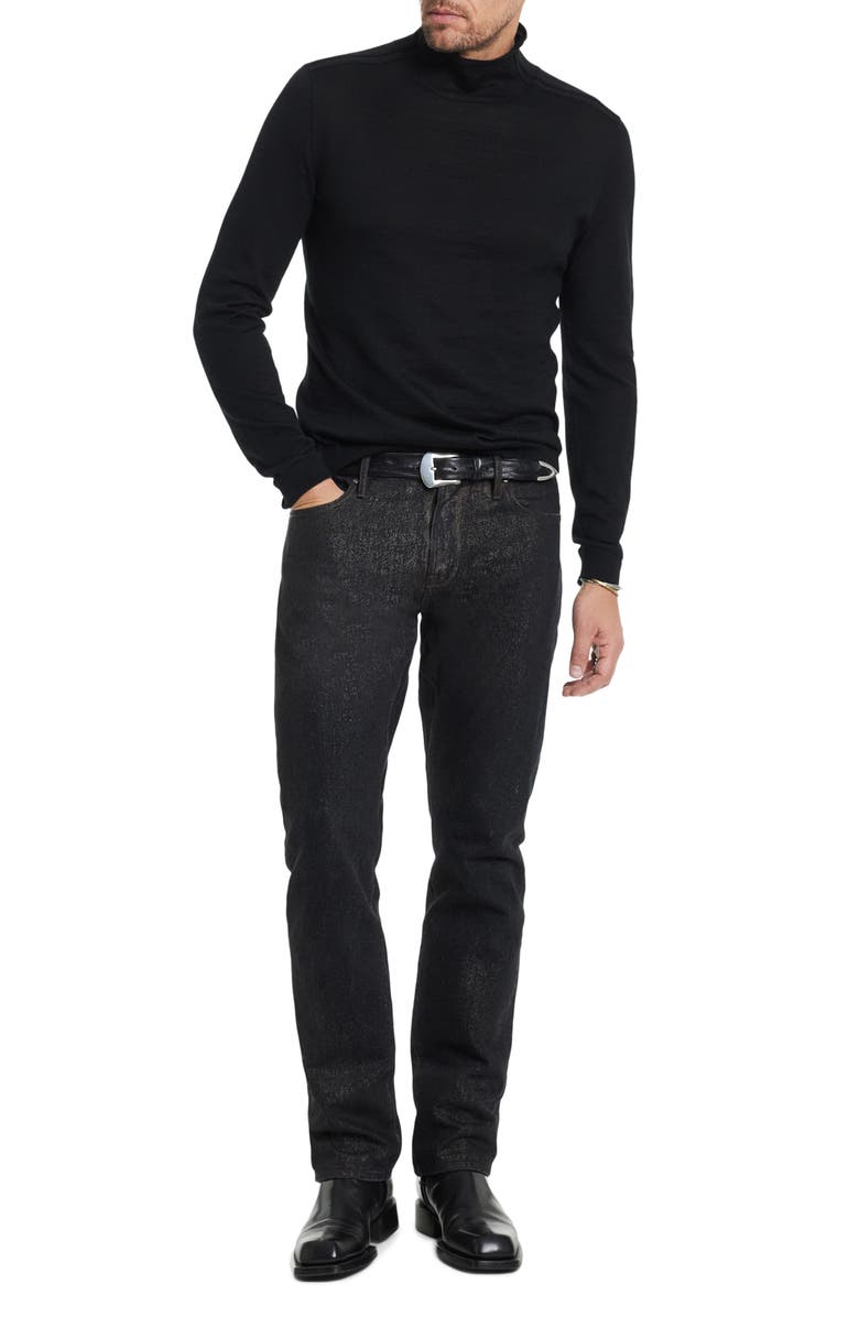 John Varvatos Alonte Alpaca & Silk Mock Neck Sweater, Alternate, color, 