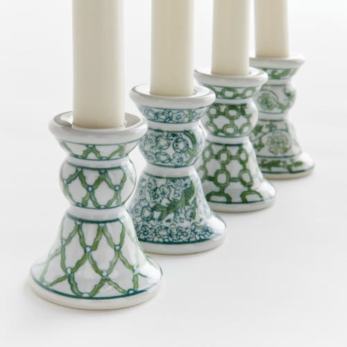 Napa Home & Garden Imperial Mini Taper Candle Holders Set Of 4 In Green