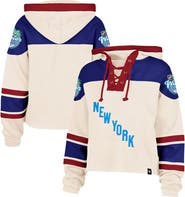 '47 Women's '47 Cream New York Rangers 2026 NHL Winter Classic Cropped Superior Lacer Hoodie