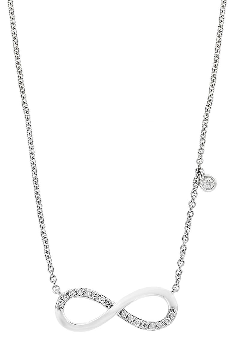 Diamond Infinity Pendant Necklace, Main, color, SILVER