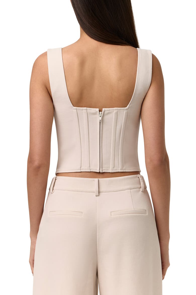 Suiting Corset Top, Alternate, color, MELANGE BEIGE