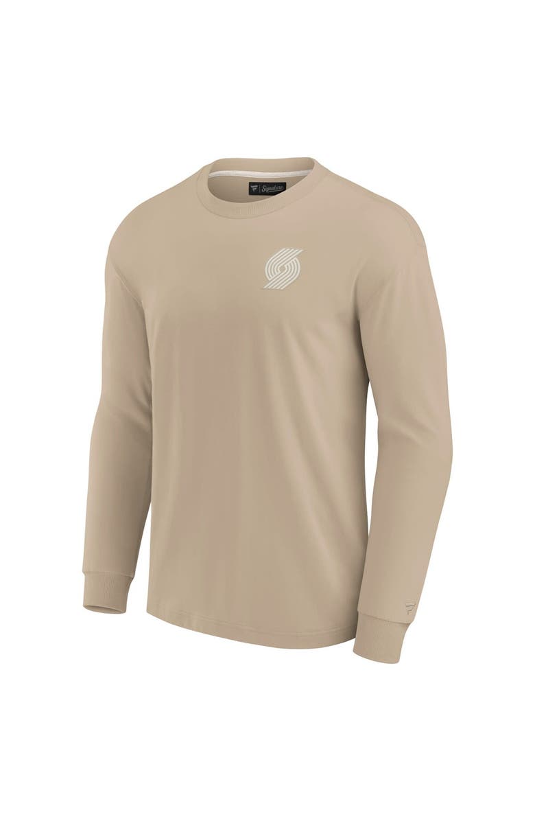 Fanatics Signature Unisex Fanatics Signature Khaki Portland Trail Blazers Elements Super Soft Long Sleeve T-Shirt, Alternate, color, Khaki